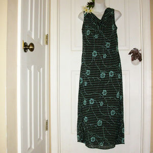 KARI New York Sleeveless Dress Brown & Aqua Floral